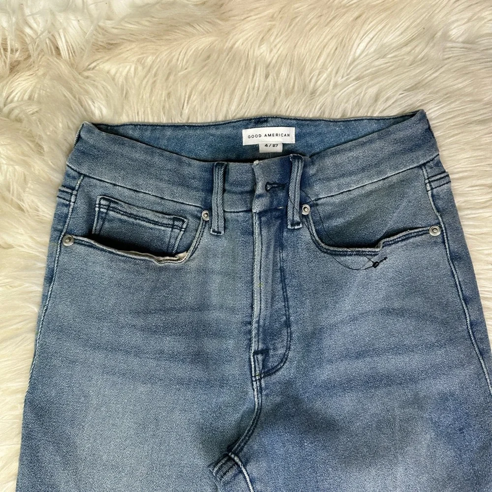 NWOT Good American x Anthropologie  Good Straight‎ High-Rise split pocket Jeans